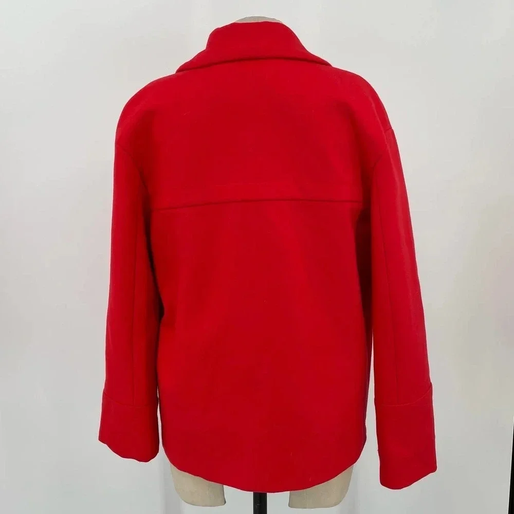 J. Crew Melton Wool Peacoat‎ Brilliant Flame Red Size 4